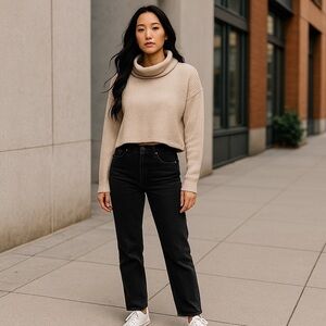 EUC Bear Dance Women’s Large ’Crop Top Cowl Neck Midriff Sweater Pull- Over Sexy